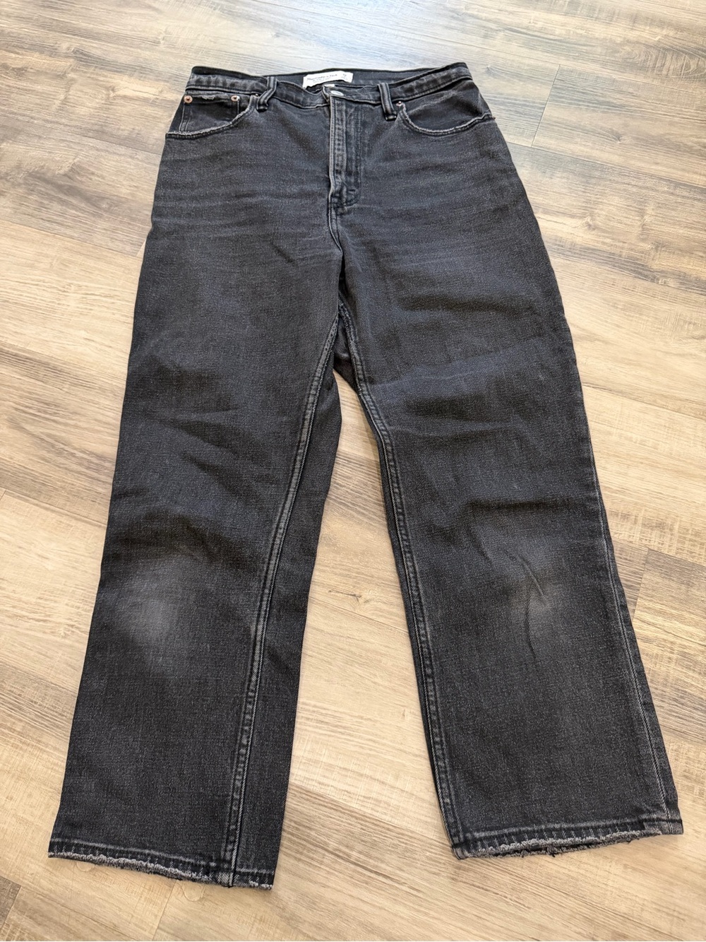 Abercrombie & Fitch Ankle Straight ultra High Rise Curve Love Straight Jeans